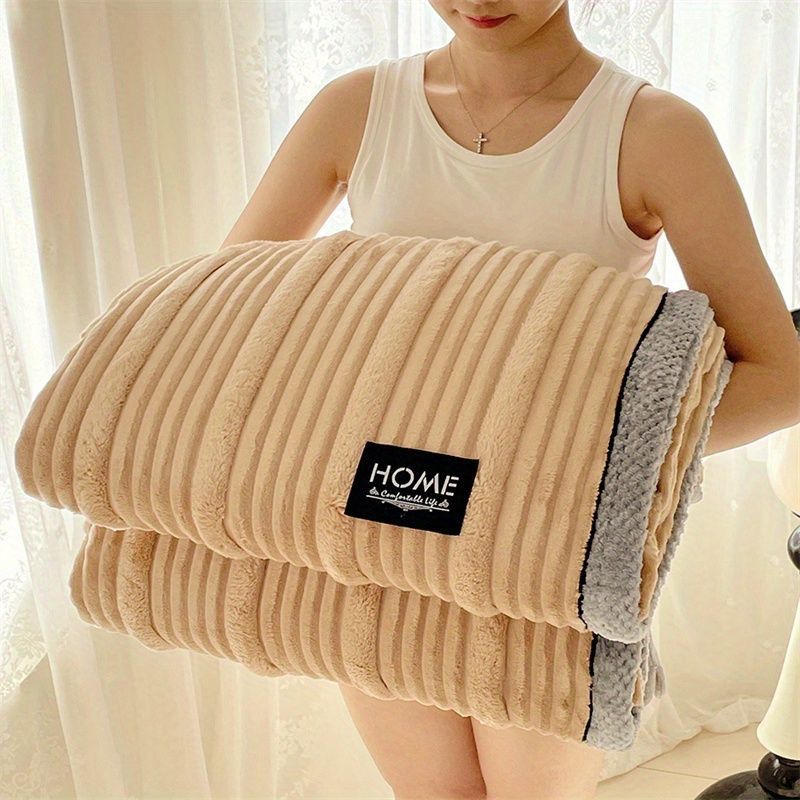 A-Class Rabbit Fur Blanket Soft Blanket Home Decor Blanket Comfortable Blanket - Beige - Size S 150-200cm — image 3