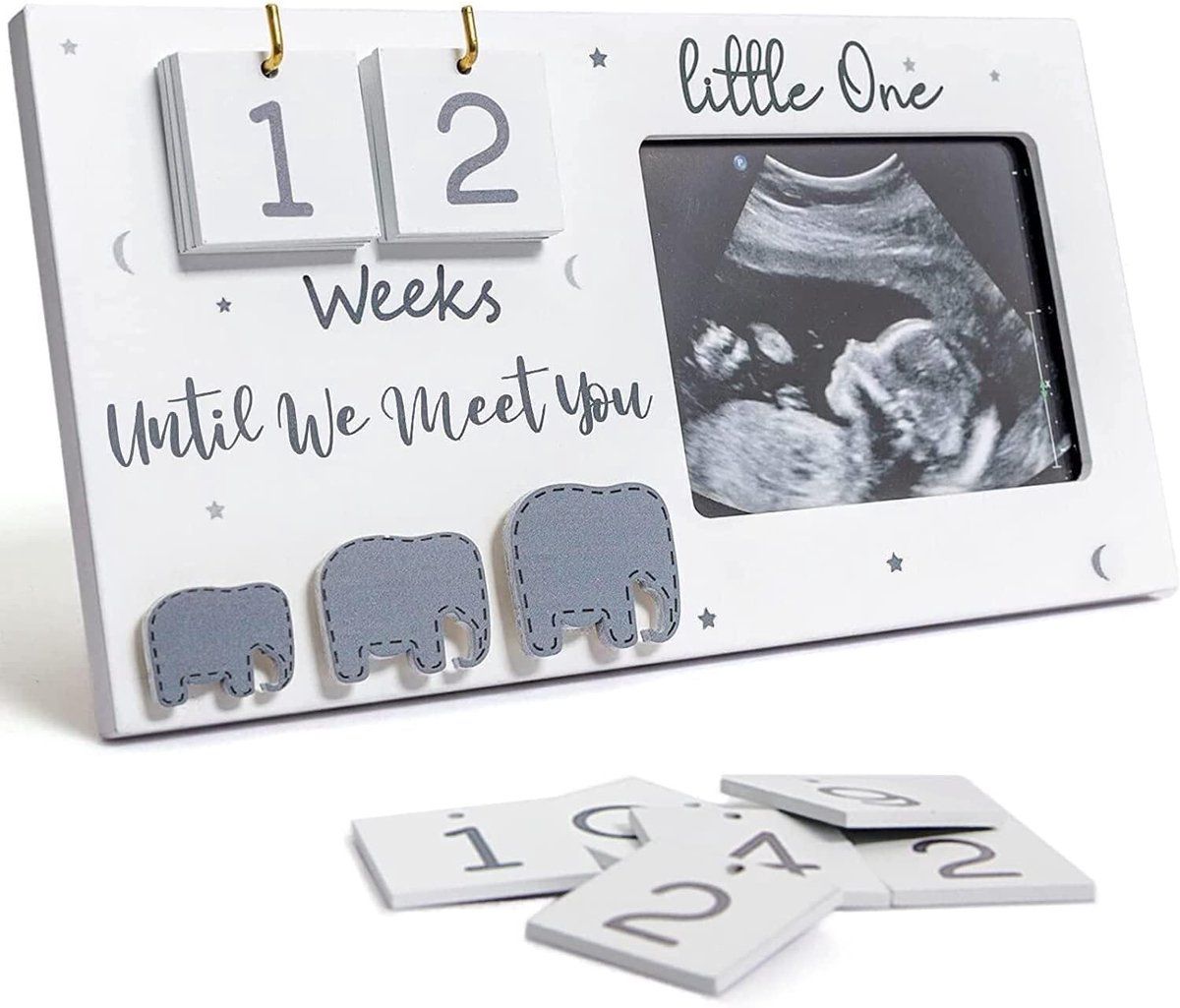 Pregnancy Ultrasound Photo Frame with 40-Week Countdown Number Tiles