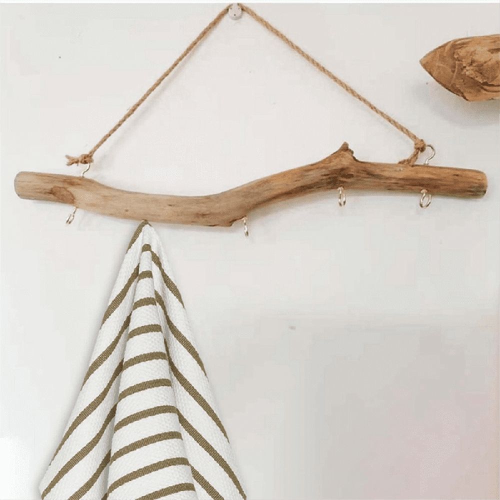 Wooden Hook Driftwood Hook Vintage Decor Supplies Easy to Use Branch Hanger Holder for Entryway Smal Wood Color Wood — image 2