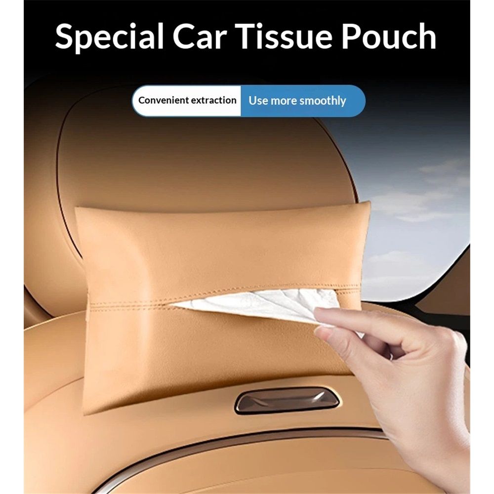 2 pack all Car Tissue Holder, Premium Microsuede Sun Visor Napkin Dispenser, Wipes Case for Backseat, Vehicle Accessories (Camel Brown) โ image 2