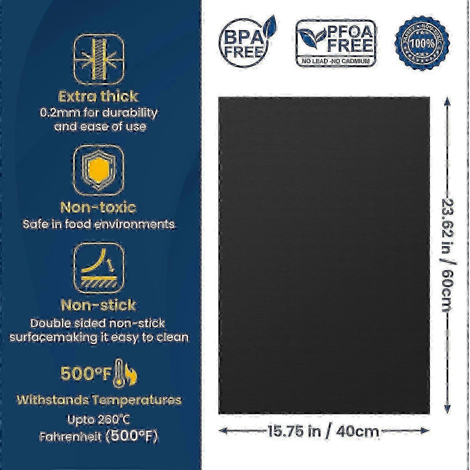 2-Pack Heavy-Duty Oven Mat - Reusable Teflon Stovetop & Grill Protector — image 3