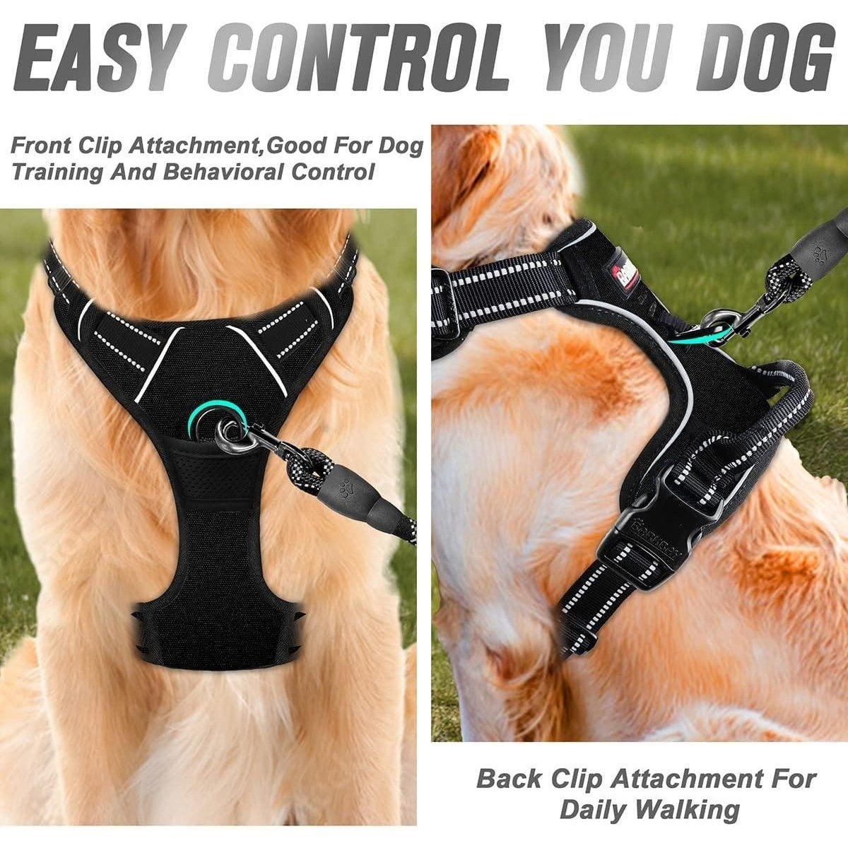 Adjustable No-Pull Dog Harness Vest S-XL Reflective Pet Training Outdoor Handle - Red-XL — image 5