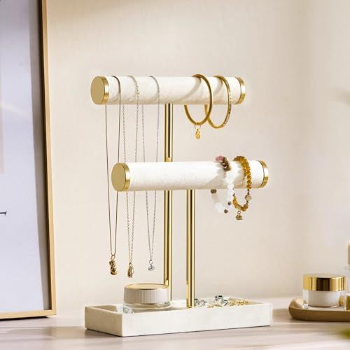 2 Tier Bracelet Holder Display, Necklace Holder Organizer, Velvet Necklace Holder | Jewelry Tree | Jewelry Towers | Jewelry Stand Organizer for — image 3