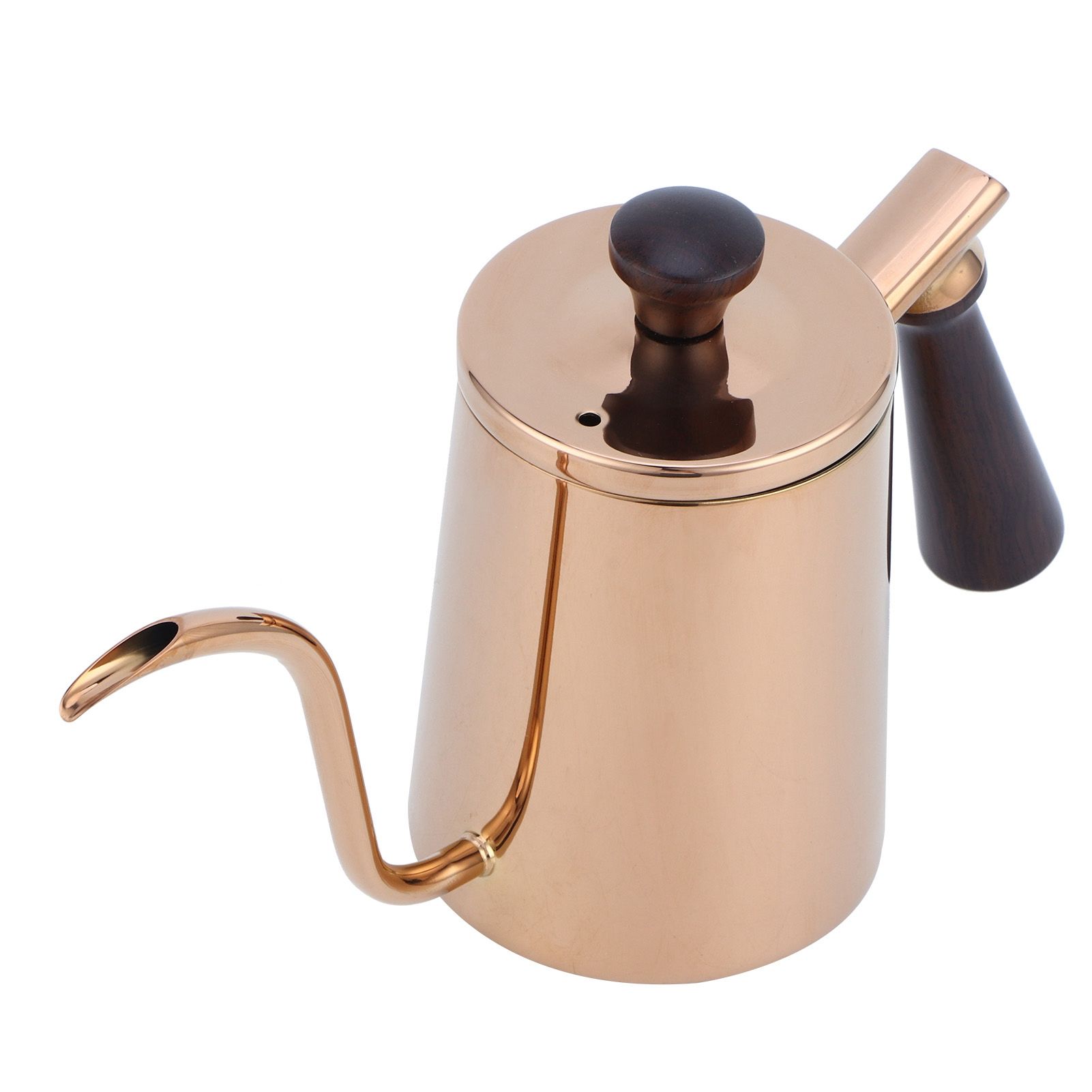 700ml Coffee Kettle 304 Stainless Steel Gooseneck Spout Coffee Drip Pot with Wooden HandleLong Spout‑Rose Gold — image 6