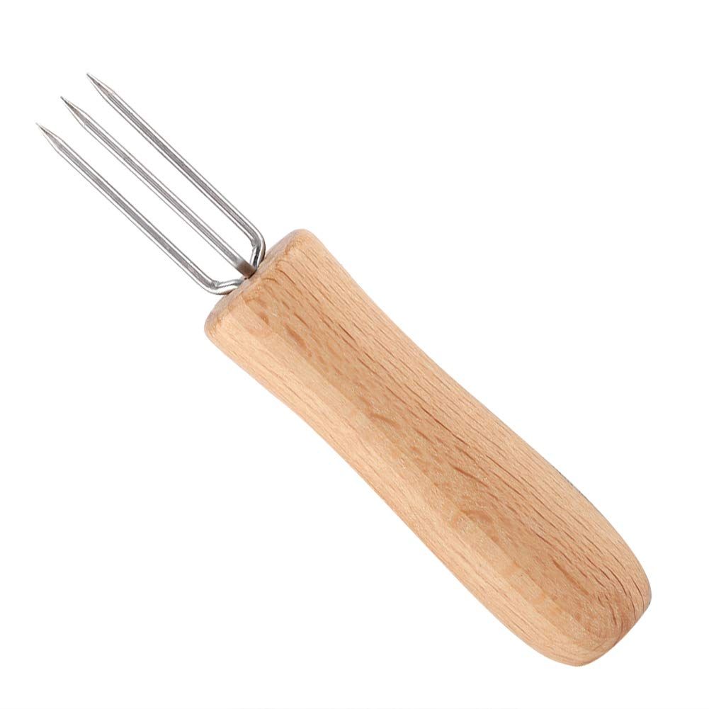 Corn Holders,Wooden Handle Stainless Steel BBQ Meat Fruit Forks Barbecue Corn Cob Holder for Home Cooking and BBQ โ image 4