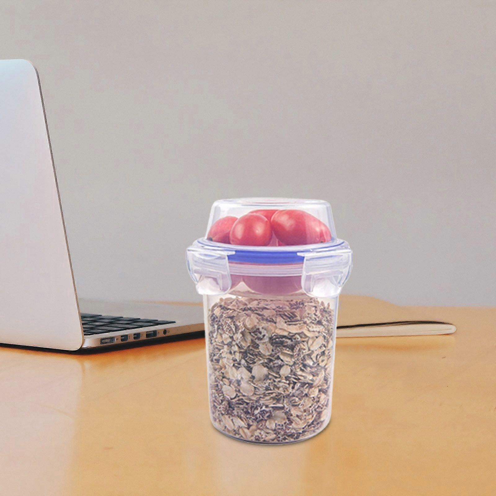 2pcs Double Layer Overnight Oats Containers Breakfast Salad Cups Leakproof — image 3