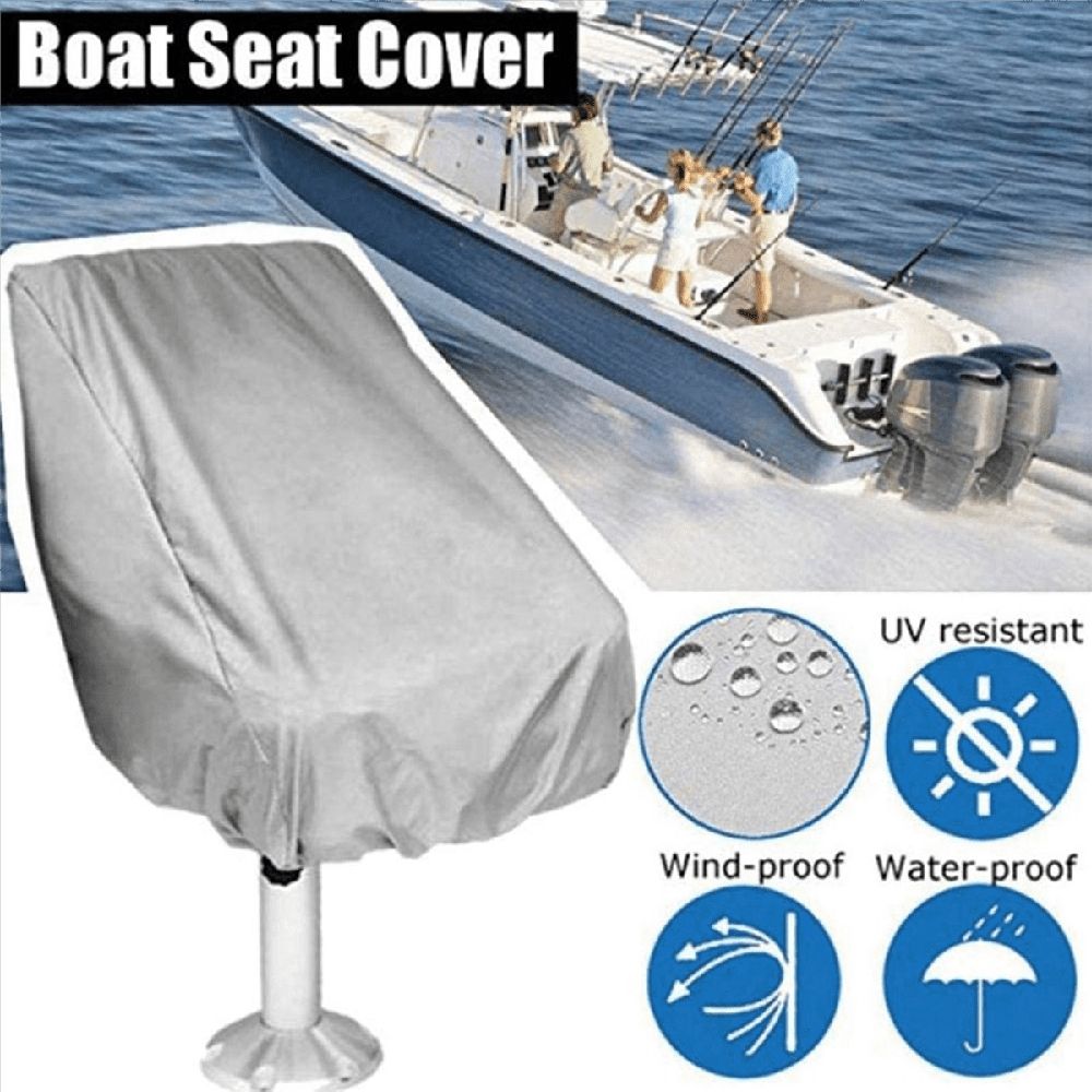 4X Boat Seat Cover, Outdoor Waterproof Pontoon Captain Boat Bench Chair Seat Cover, Chair Protective Covers โ image 5