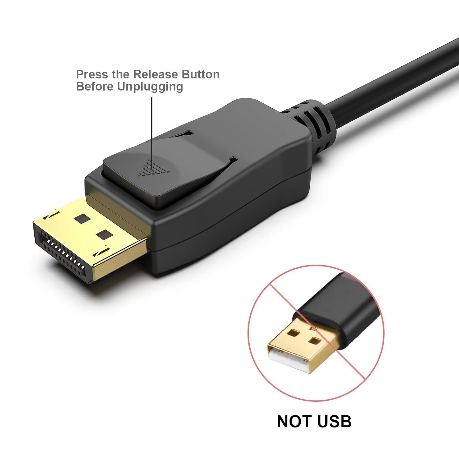 BENFEI 000200BK [VESA Certified] DP to DP Male to Male Cable 3M Supports 8K@60Hz Compatible with Lenovo, Dell, HP, ASUS and More — image 4