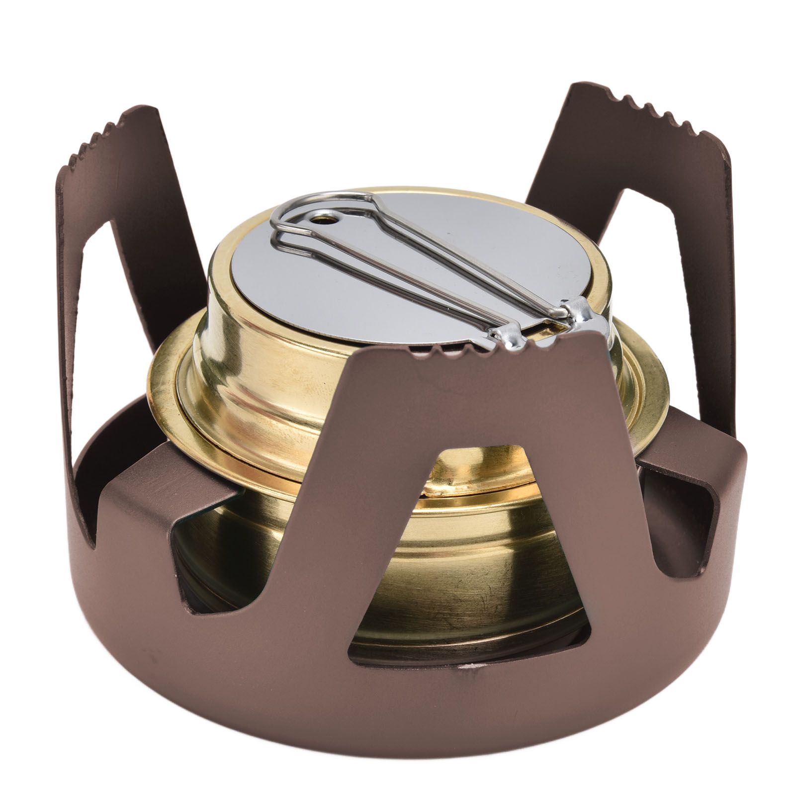 Camping Stove Windproof Vaporizable Portable Liquid Spirit Stove with Stand for Outdoor CampingBrown — image 4