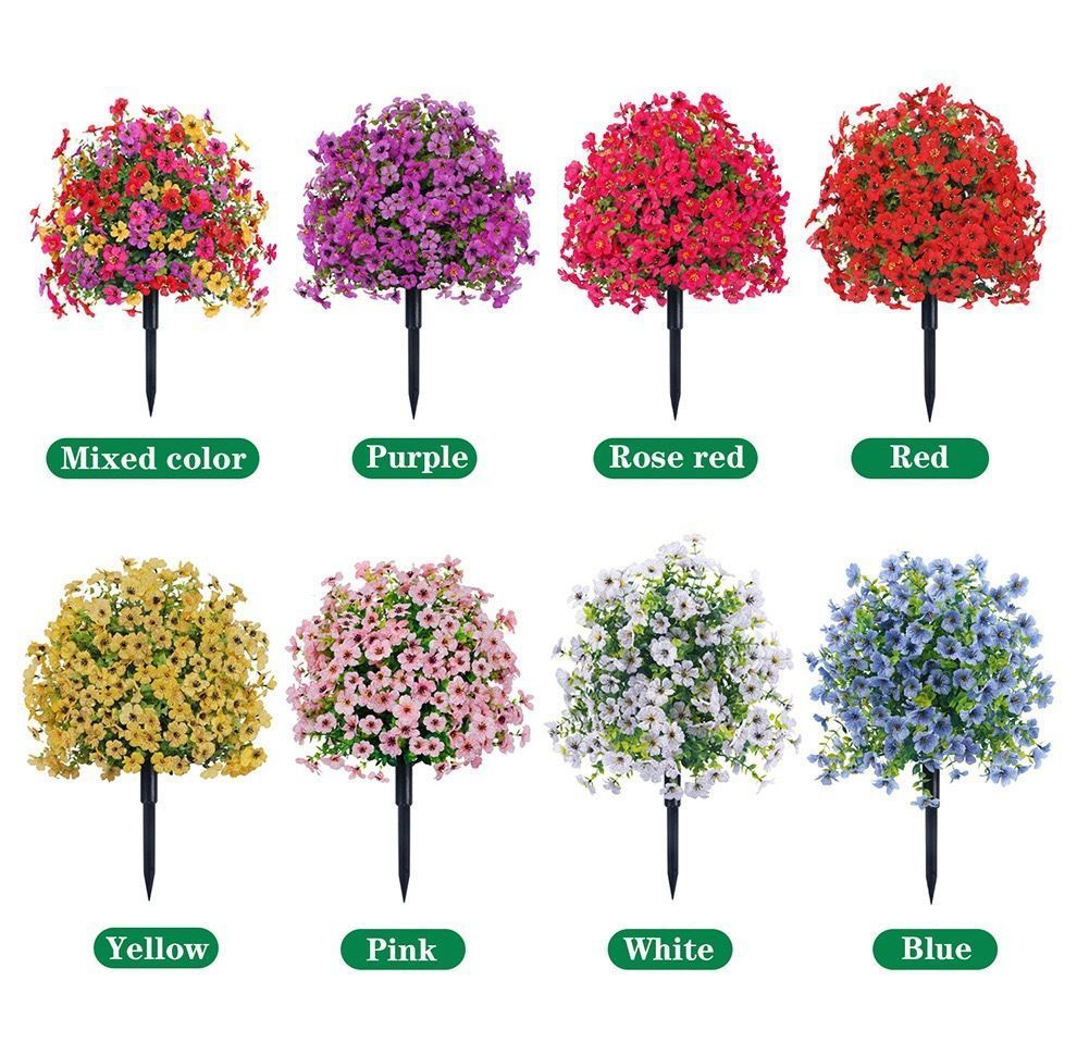 Autumn Orange Artificial Eucalyptus Violet Garden Stake Floral Display Prop — image 3