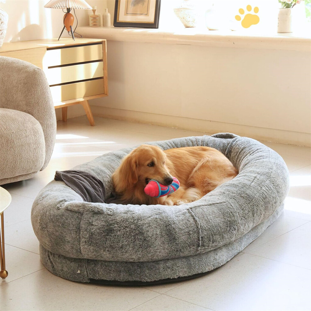 Xxxl Human-Sized Dog Bed Washable Orthopedic Pet Bed Bean Bag With Soft Blanket — image 5