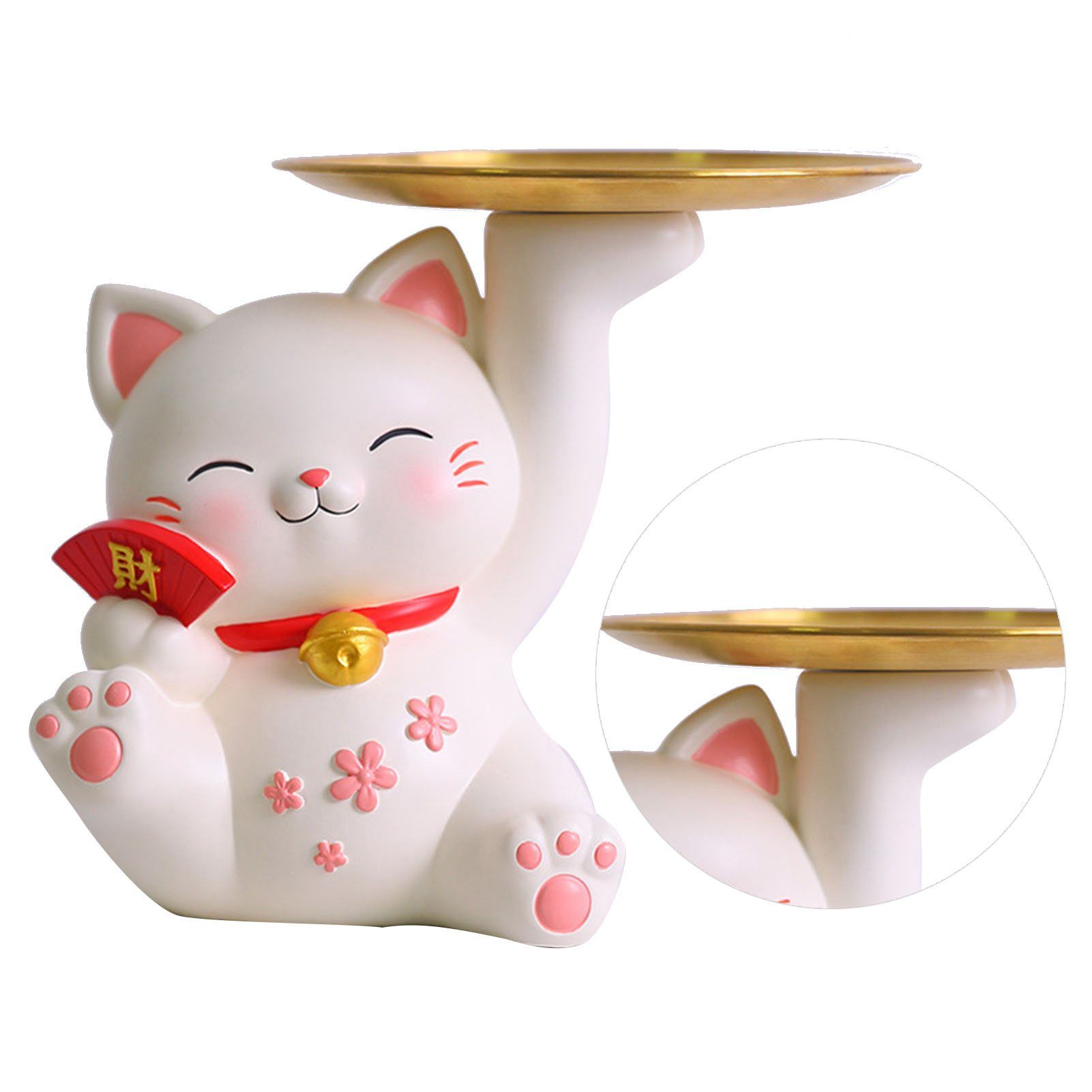 Porch Ornaments Light Luxury High Grade Storage Ornaments Living Room Desktop Decoration Fortune Cat 22 × 17 × 18.5cm/8.7 × 6.7 × 7.3in — image 2