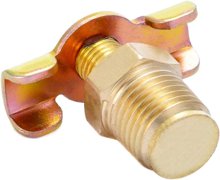Brass Wing Style Drain Cock 1/4" NPT Male External Drain Switch Air Hose Fitting With Handle (Pack of 2) — image 4