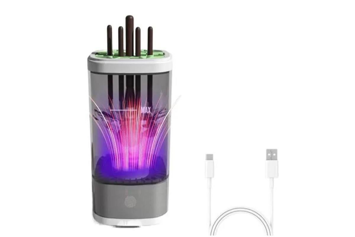 Electric Makeup Brush Cleaner and Dryer Machine Automatic Brush Super Fast Cleaning Tool -Grey — image 2