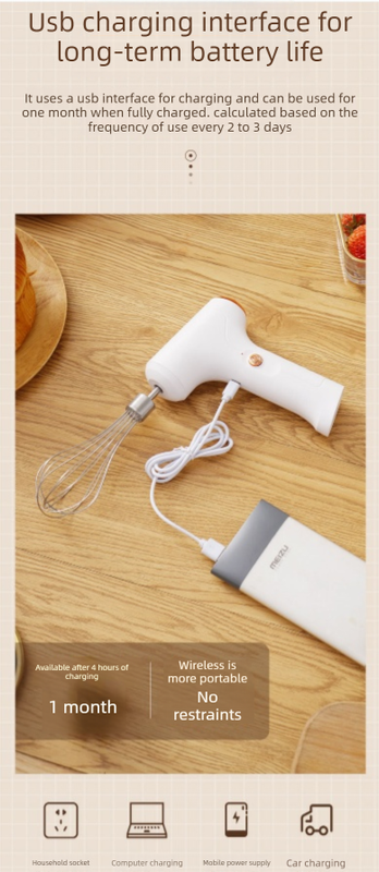 Compact Electric Dual-Head Handheld Egg Whisk Multi-Function Automatic Cream Whipper and Food Mixer J-8 Green 1-Speed β image 4