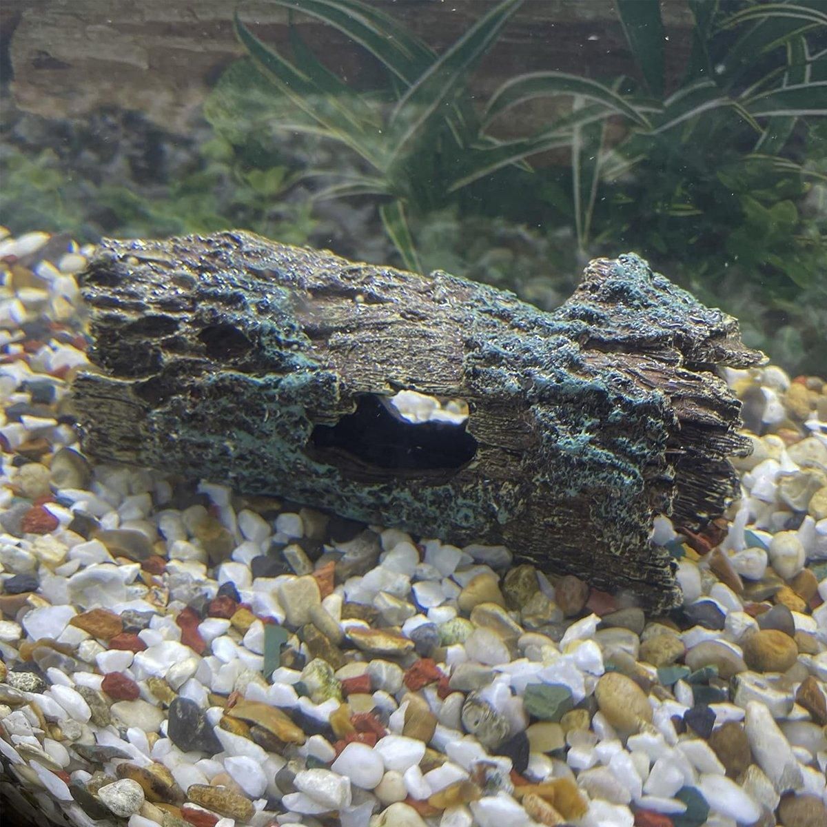 Tree Log Hide Ornament Trunk Tunnel Fish Reptile Tank Resin Aquarium Decoration - Large — image 5