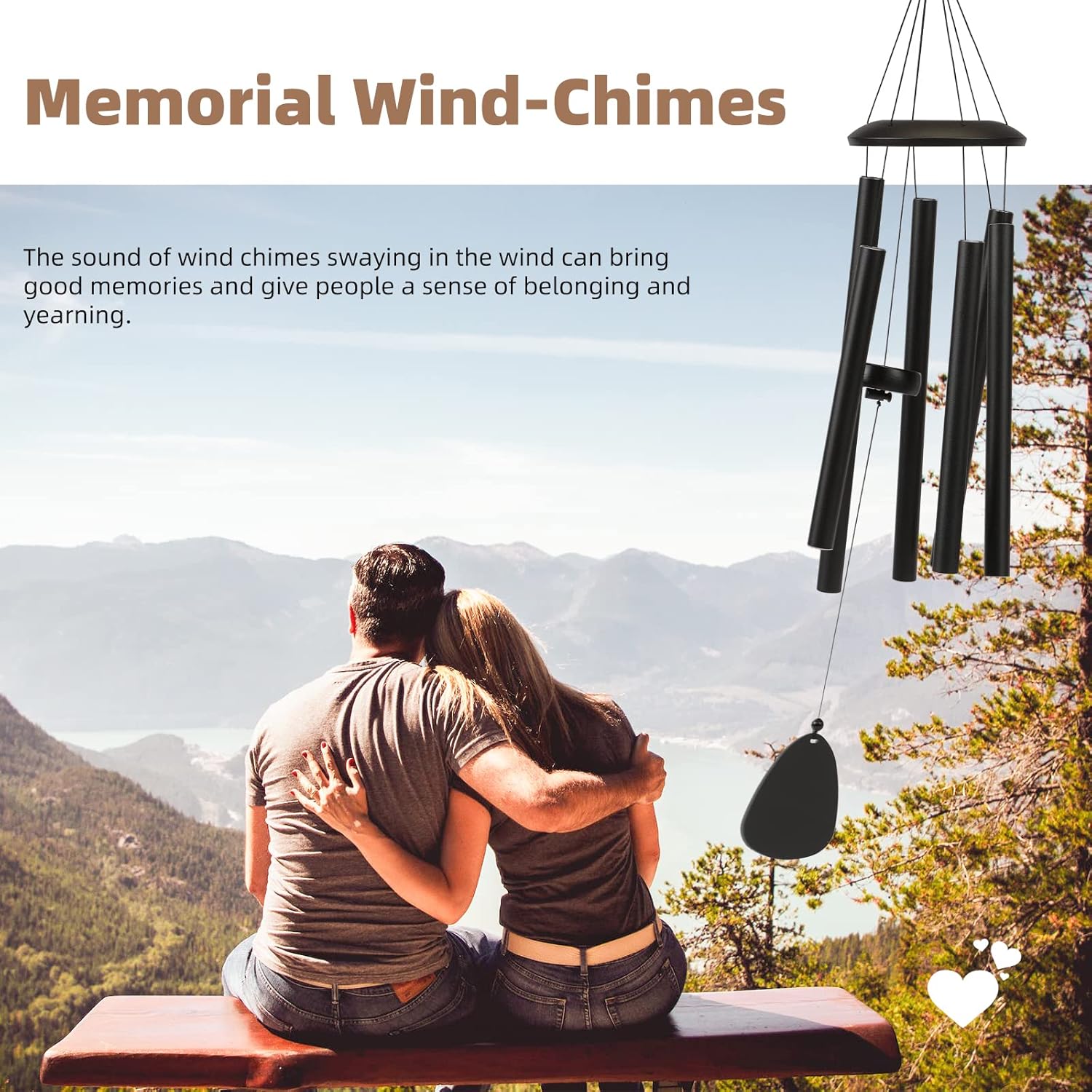 Wind-Chimes-Outdoor-Large-Decor, Deep Tone Soothing Melodic Tones Windchimes, Wind Chimes for Outside, Memorial Wind Chime Best Gift for Mom Women Grandma โ image 2