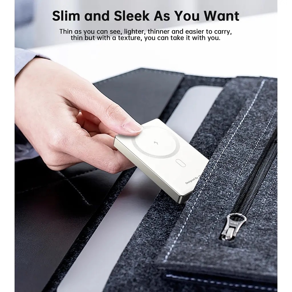 CHOETECH B739-WH 20W Slim USB-C 10000mAh Magnetic Power Bank - White โ image 3