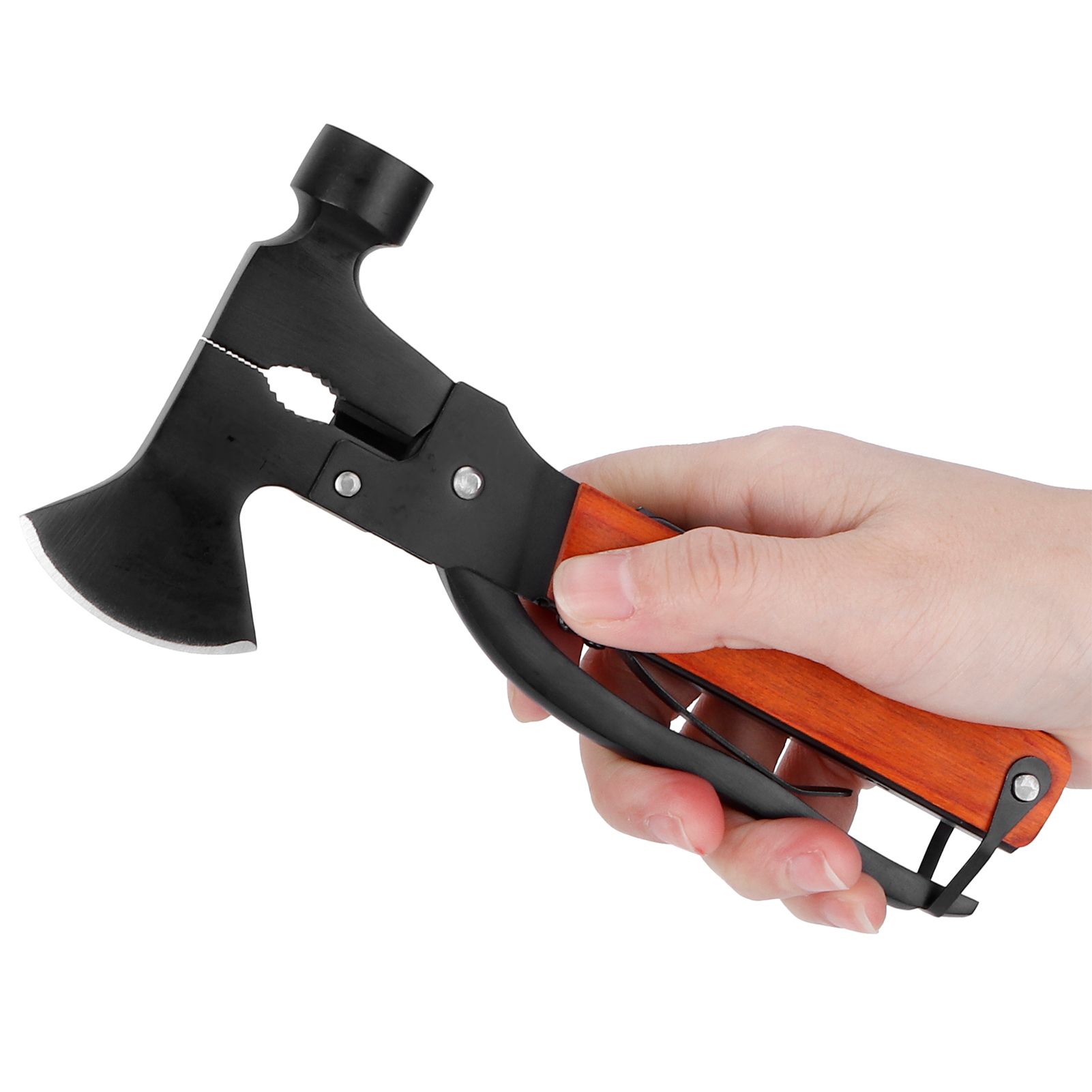 15In1 Axe Hammer MultiFunctional Camping Survival Screwdrivers Pliers Bottle Opener(Wood Grain ) โ image 6