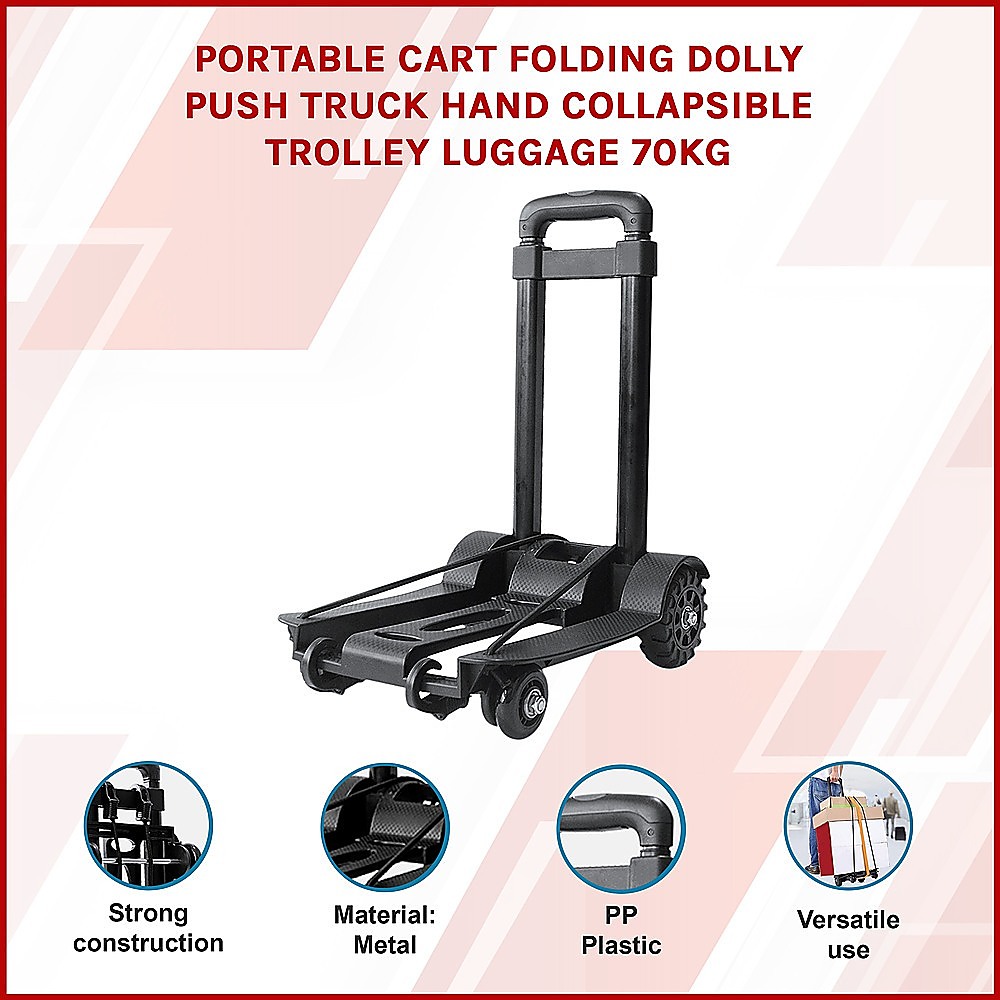 Portable Cart Folding Dolly Push Truck Hand Collapsible Trolley Luggage 70Kg โ image 3
