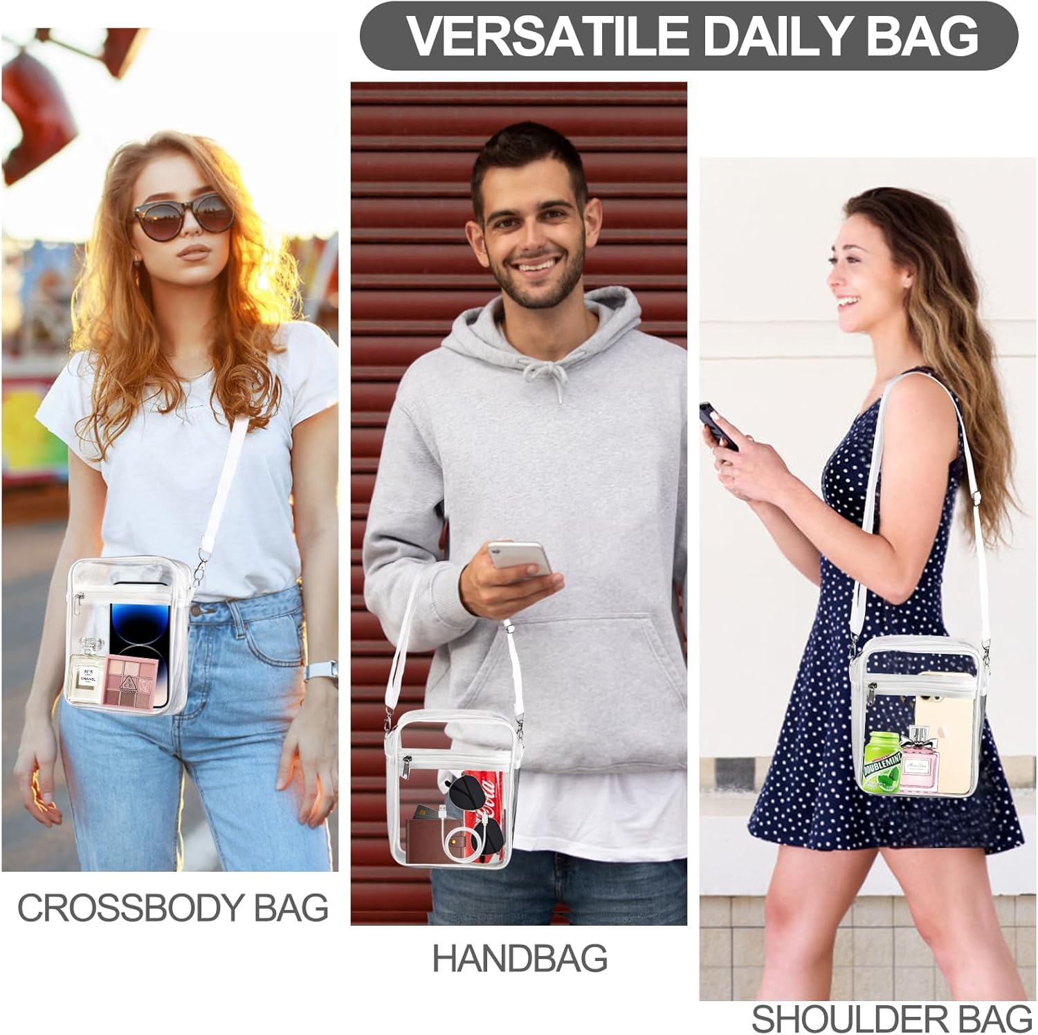 Clear Bag Stadium Approved, Clear Purse Crossbody Bag, Adjustable Shoulder Strap Clear Bags for Concerts โ image 5