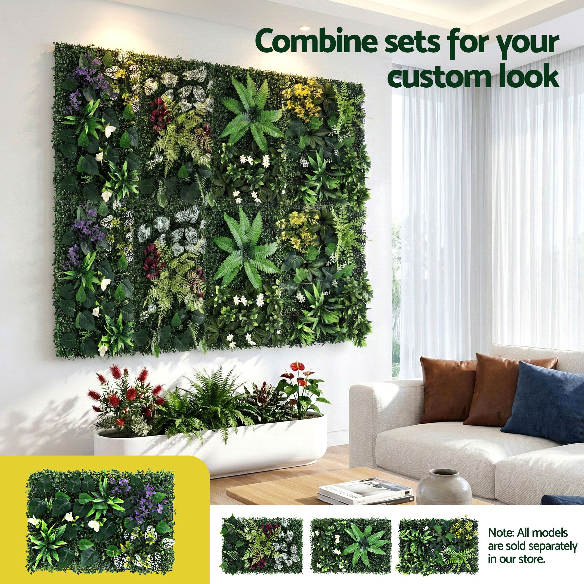 Gardeon 4PCS Artificial Plant Wall Panels 40X60CM Boxwood Panel Hedge Grass Backdrop Backyard Green Decor — image 6