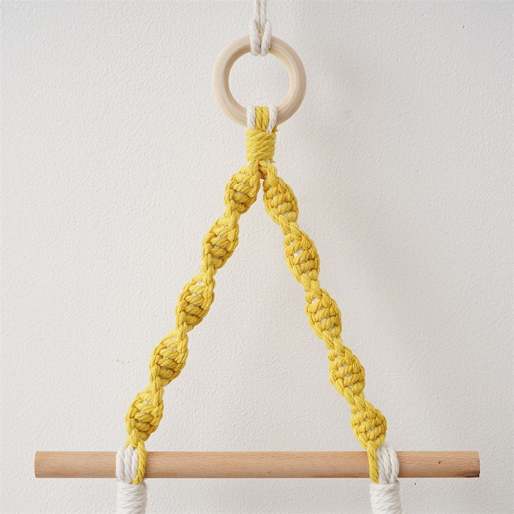 Wooden Wall Hanging w/Shelf & Sturdy Rope - Handmade Modern Living Room Decor - Wall Decor to Securely Hold Plants & More - Beautiful Boho Decorations for — image 5