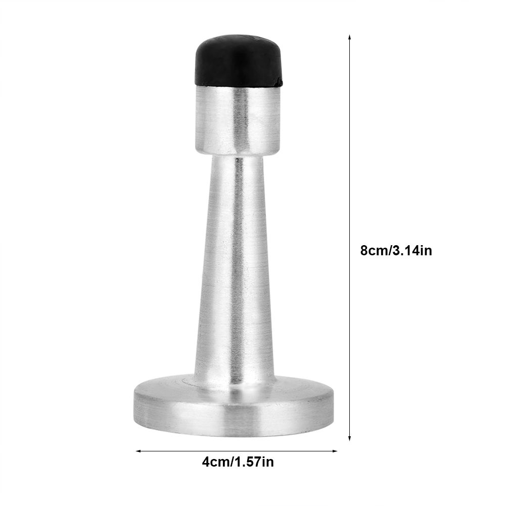 Zinc Alloy Rubber Anti Collision Door Stopper Holder Home Hotel Office Accessory (Brushed) โ image 4
