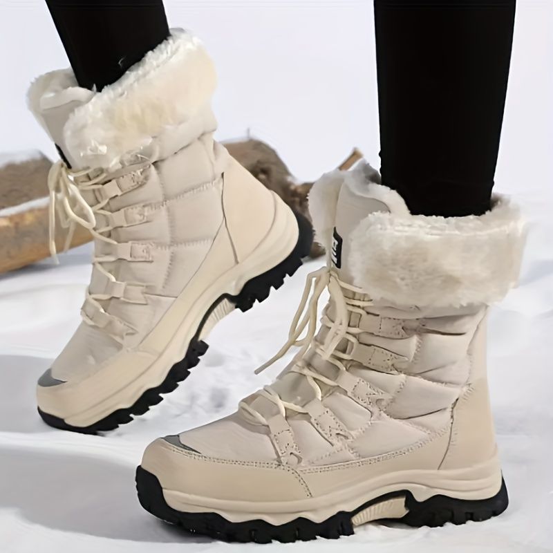 Women's long-sleeve snow boots, winter, fleece-lined, warm, outdoor, snow, sports shoes, minus temperature, cold, women's high-top shoes, casual, daily — image 4