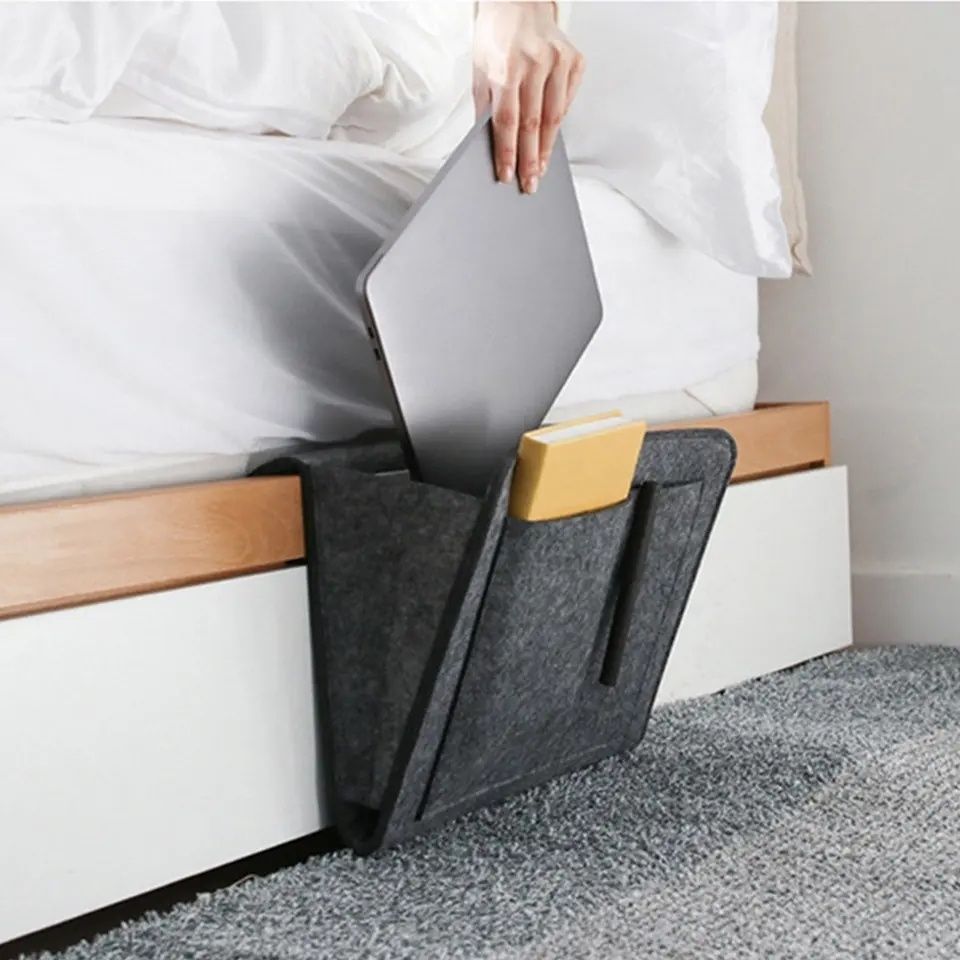 Felt Storage Bag Pouch Bed, Dark Grey — image 3