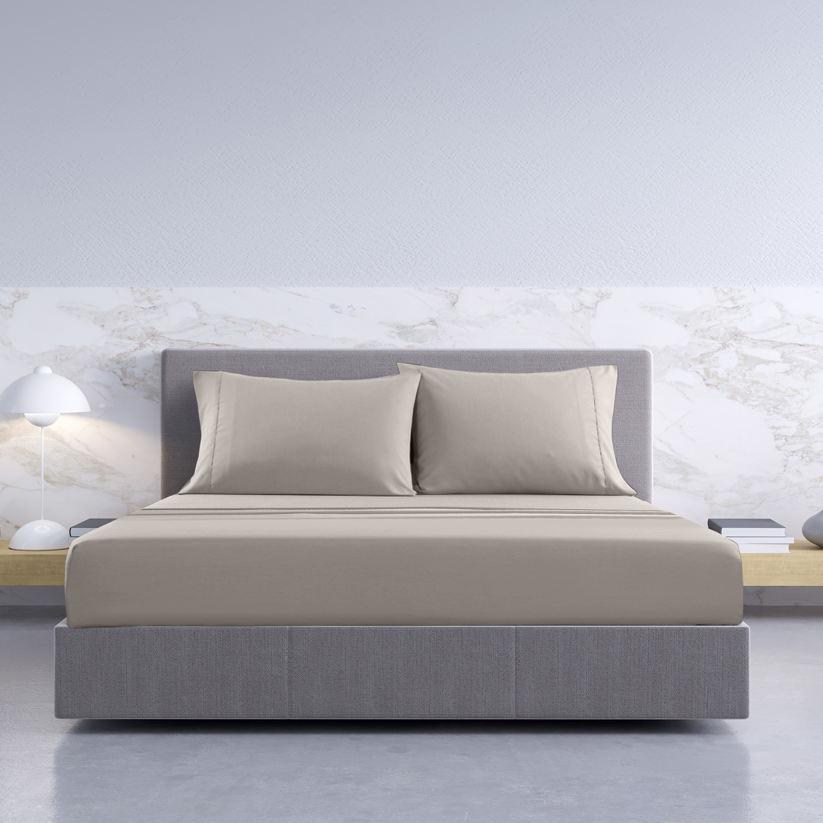 Royal Comfort 1000TC Hotel Grade Bamboo Cotton Sheets Pillowcases Set Ultrasoft - Queen - Dove โ image 3