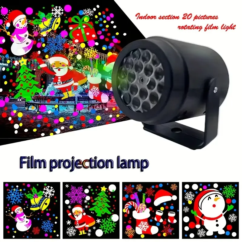 Christmas Projection Lamp, Sleek Black Matte Body, Compact & Portable, USB Powered, 20 Dynamic Rotating Patterns, Creates Colorful Dreamy Holiday โ image 5