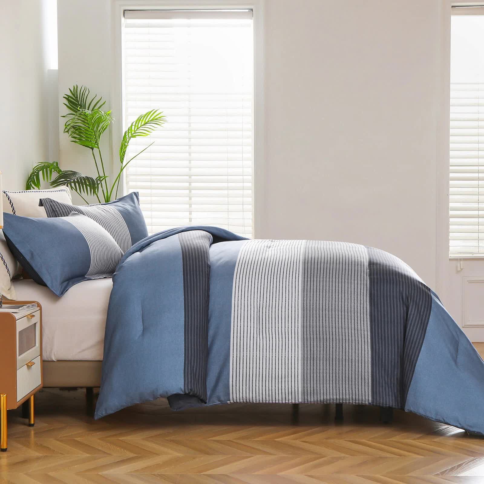 Coastal Drift striped Comforter Bundle – Breezy 3‑Piece Bedding — image 4