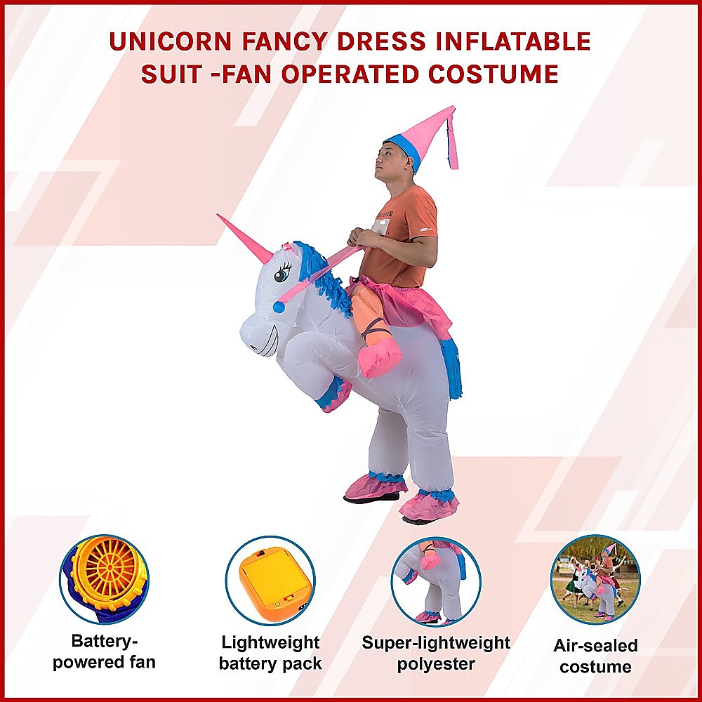 UNICORN Fancy Dress Inflatable Suit -Fan Operated Costume โ image 3