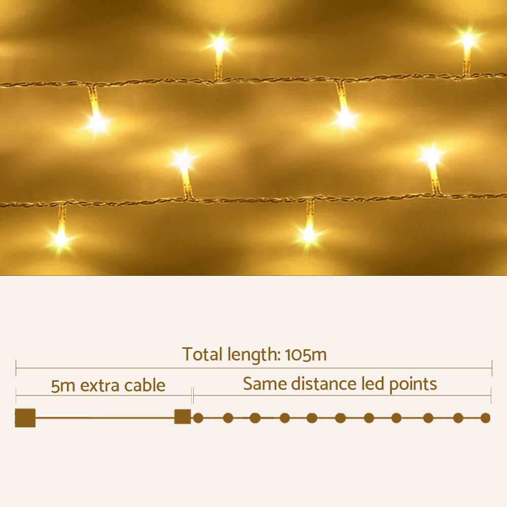 Jingle Jollys 100M Christmas Lights String Light 500 LED Warm White โ image 2