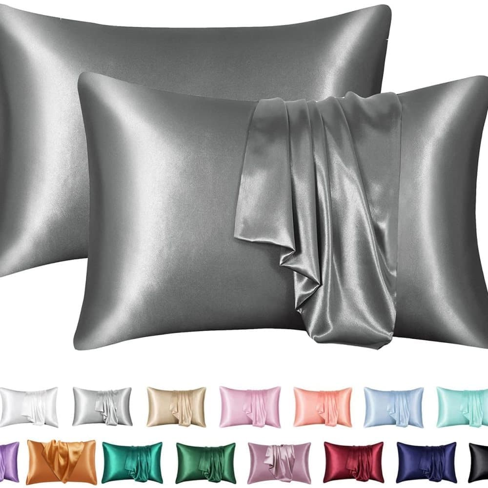 2-Pack Satin Pillowcase Silky Soft, 50 × 75cm, Dark Gray