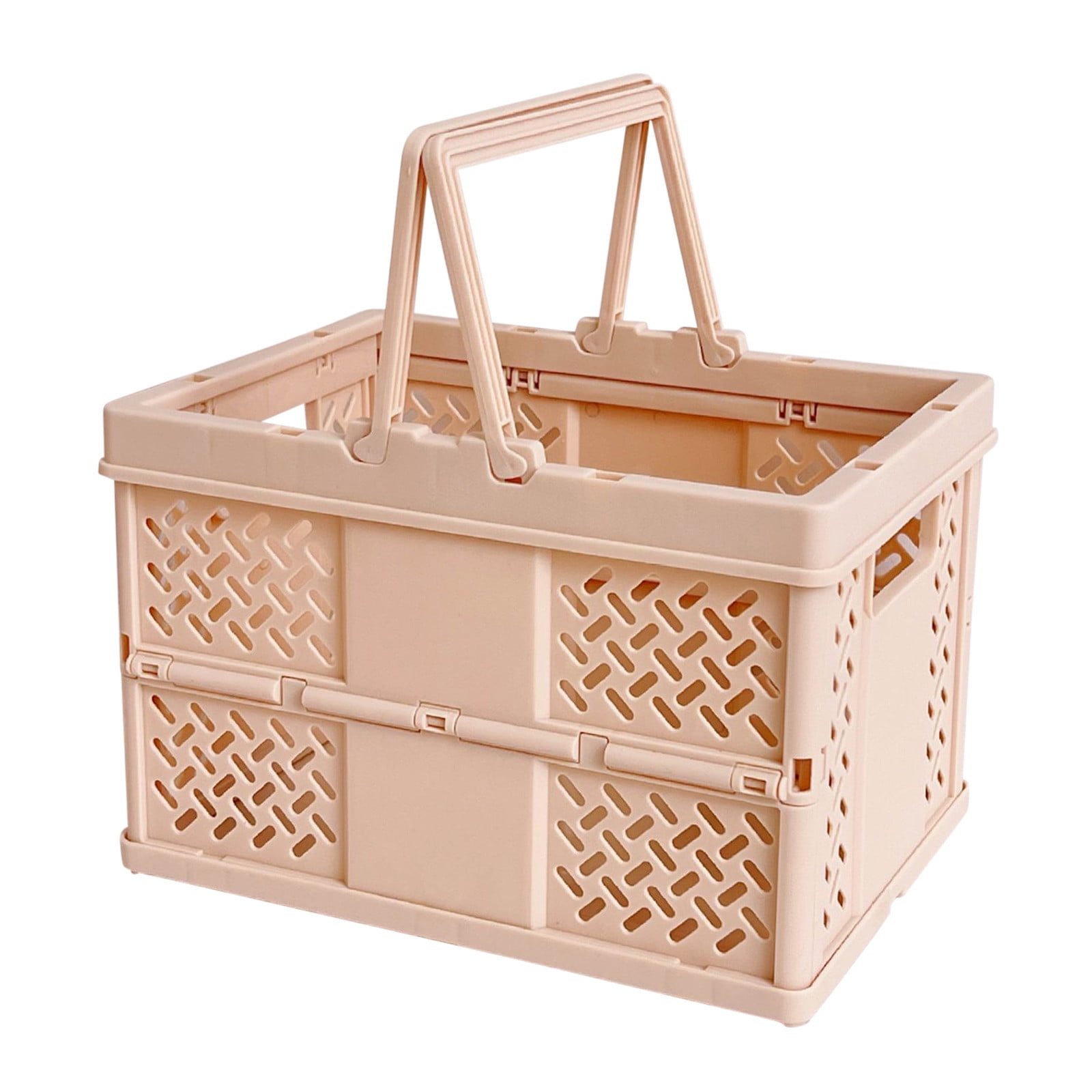 Foldable Storage Baskets with Handle, Portable Shower Basket, Vegetable Fruit Storage Organizers Box, Multifunctional Shopping Basket Outdoor Picnic Basket for — image 2