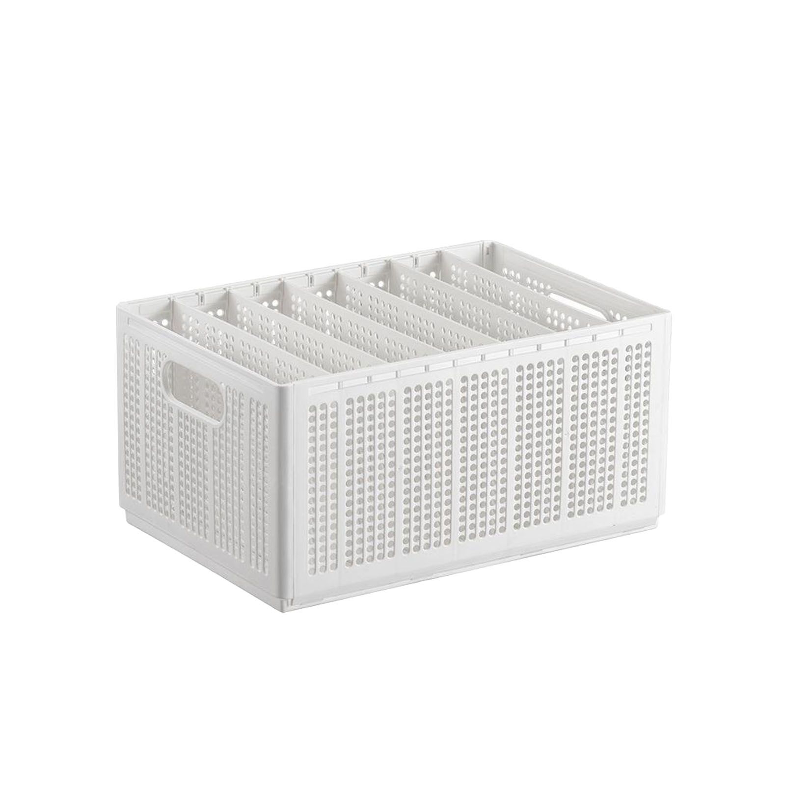 Closet Foldable Pants Storage Box Pure White Adjustable Dividers Rugged Divided Clothing Storage Boxes for Bedroom Wardrobe Large 7 Grids: 6 Baffles — image 3
