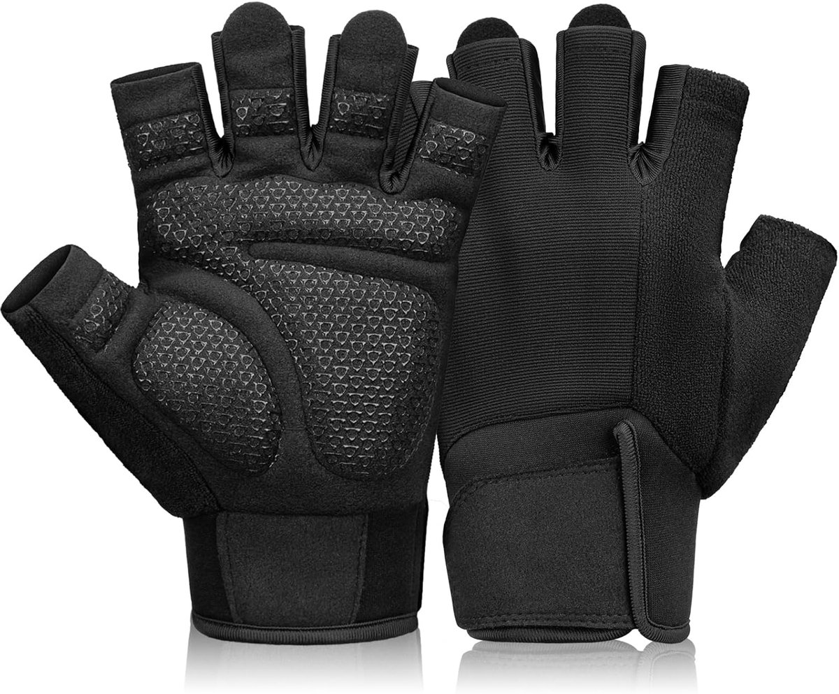 Fitness Gloves - Sports Gloves - Fingerless Gloves - Running Gloves - Unisex - Breathable and comfortable - With wrist support - Suitable for weightlifting
