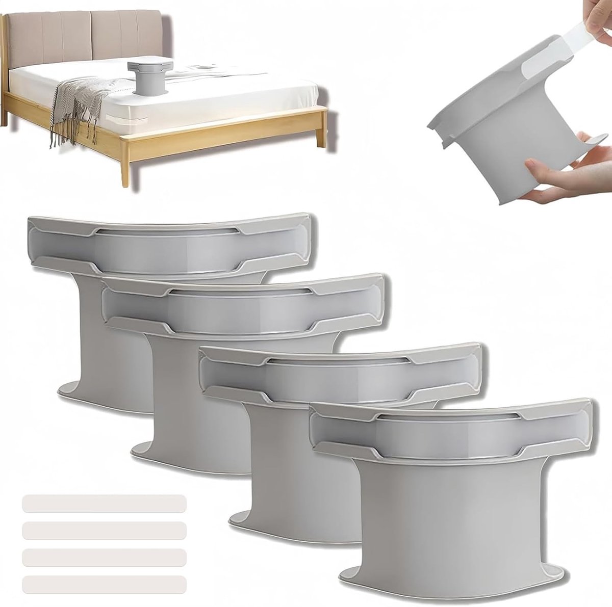 4 pieces - Sheet holder - Bed sheet holder - Duvet clips - Sheet clamps - with fastening strips - removable fitted sheet corner holders - bed clips - corner