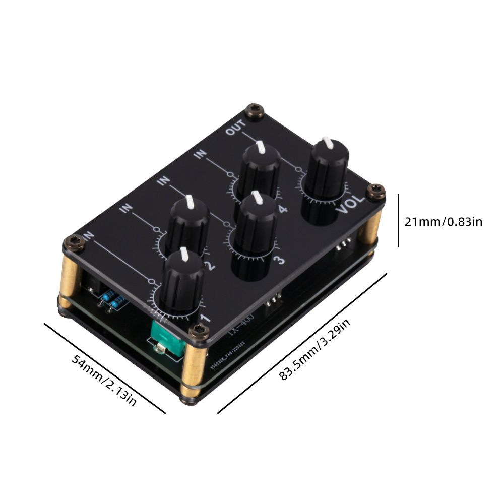 Audio Mixer, 4 Input 1 Output Mini Low Noise Sound Board Console Portable Passive Stereo Audio Mixer Mini Stereo Live Studio โ image 5
