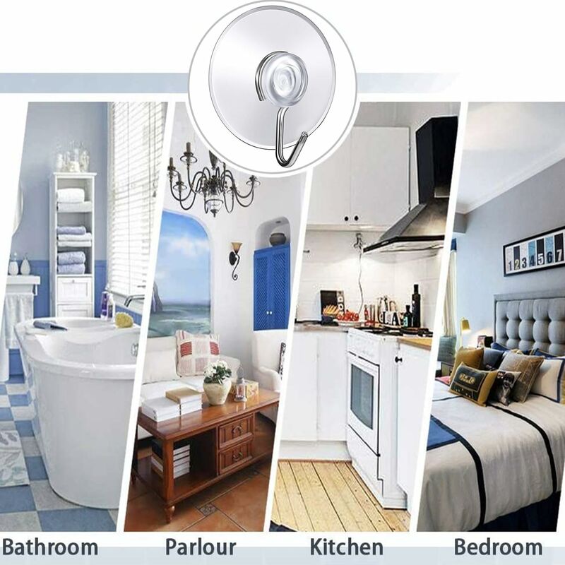12 Pack Suction Cup Wall Hooks, Small Plastic Suction Cups With ROund Hook For Bathroom And Kitchen (4Cm) โ image 3