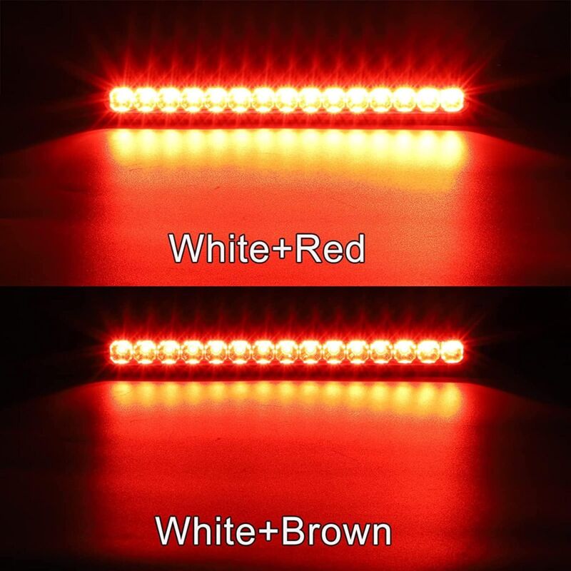 2 pcs 12-24V 15 LED Trailer Brake Tail Light Bar Waterproof Rear Lights Running Lights Identification Light For Offroad — image 3