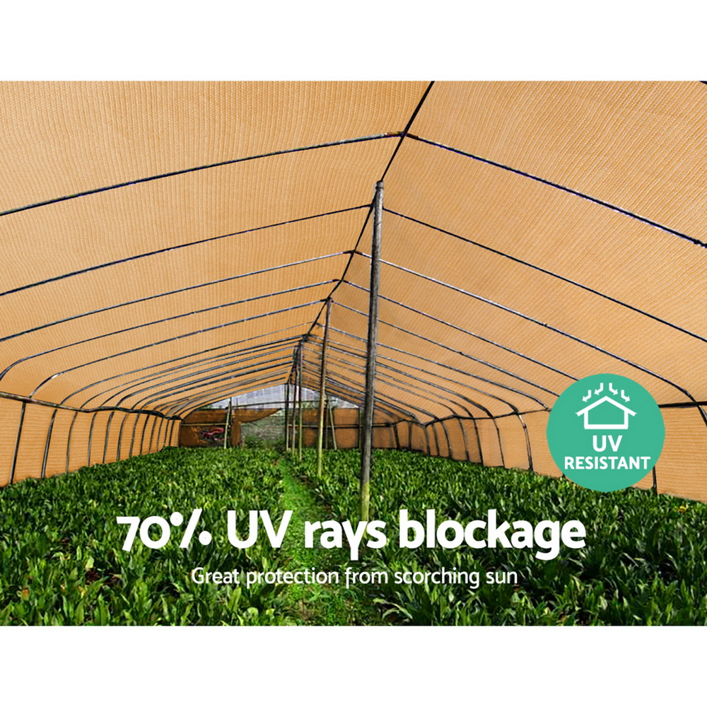 Instahut 70% Shade Cloth 1.83x20m Shadecloth Sail Heavy Duty Beige — image 6