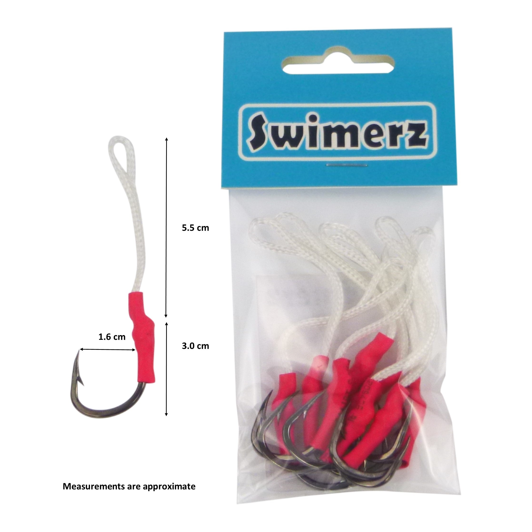 Swimerz 3/0 Single Assist Hooks, 8 pack — image 2