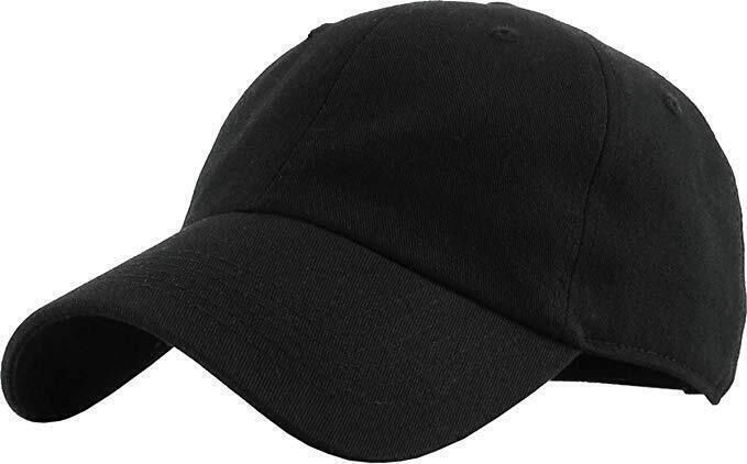 PLAIN BASEBALL CAP Hat Adjustable Blank Party Costume Curved Classic - Black โ image 4
