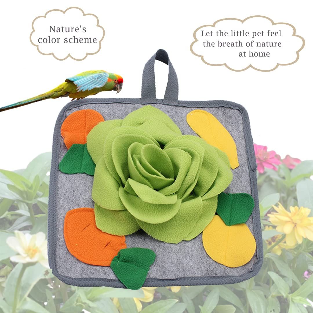 Bunny Toy,11.8''x11.8'' Washable Skin Friendly Puzzle Fun Foraging Pad Treat Dispenser Consume Energy for Rabbit Guinea Pigs — image 4