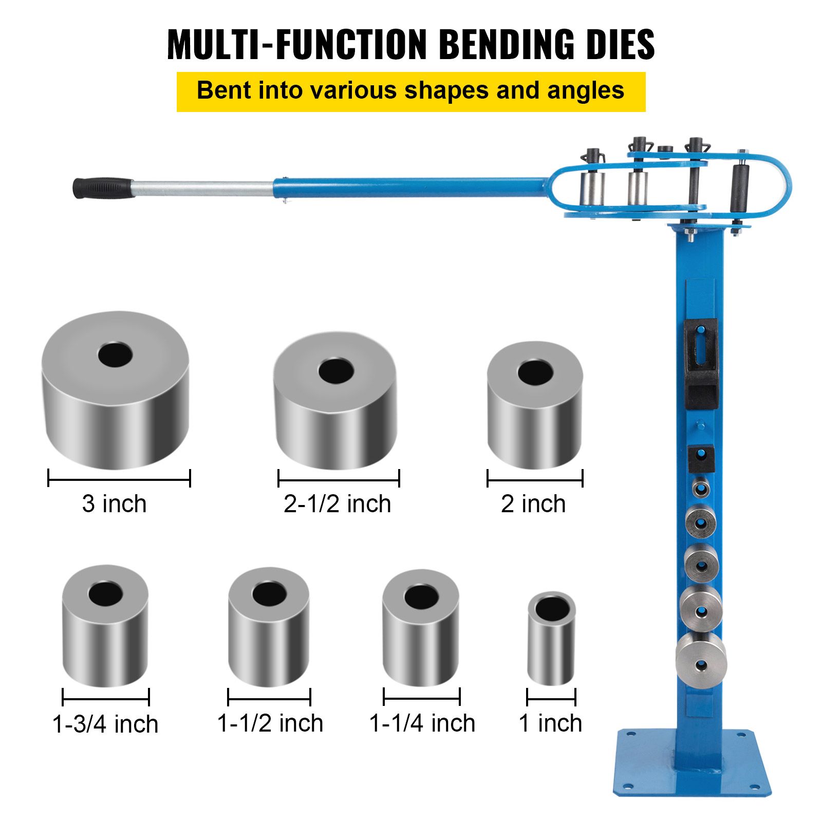 YP-38 Metal Bender 1"-3" Flat Bar Square Rod Bending 7 Dies w/ Floor Stand — image 4