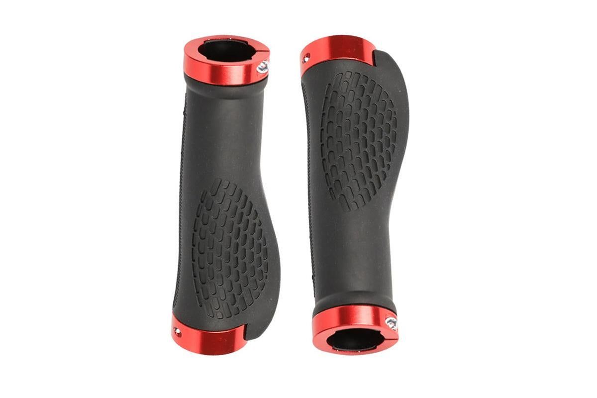 Cycling Lock-On MTB Ergonomic Mountain Bike Rubber Grips Bicycle Handlebar - Red — image 3