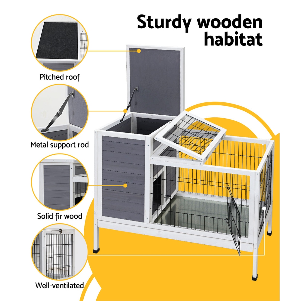 i.Pet Rabbit Hutch Chicken Coop 97cm x 49cm x 86cm Chicken Coop Large Run Wooden Outdoor Cage House — image 5